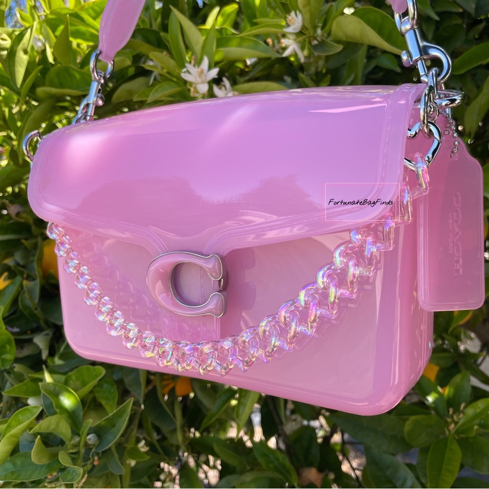 TikTok Famous PINK PASTEL Jelly Triple Hearts Resin Bag Strap Novelty Bag Strap - Picture 10 of 13